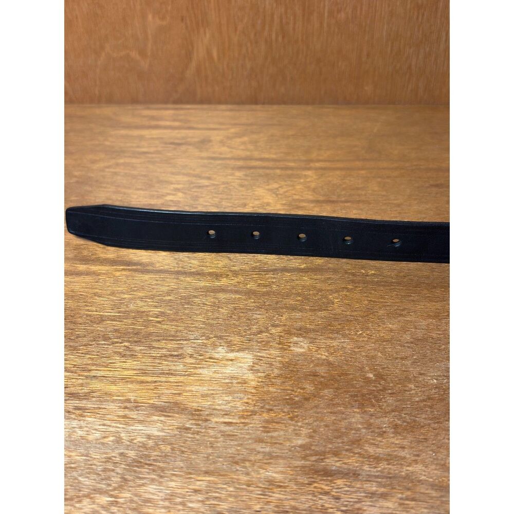 Lauren Ralph Lauren Black Italian Leather Belt Womens M Classic Preppy - Picture 6 of 11